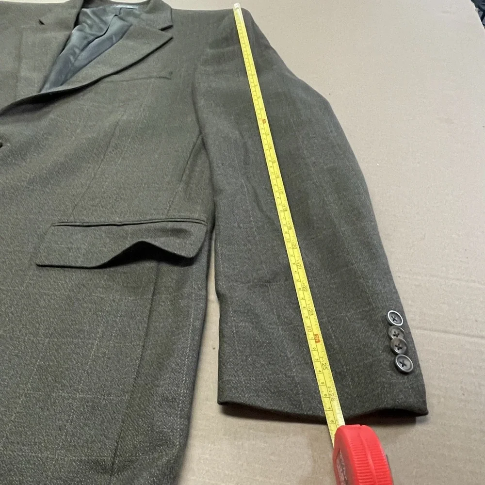 Oscar de la Renta Blazer Brown Plaid Check Soft Lambs Wool Sport Coat Jacket 42L